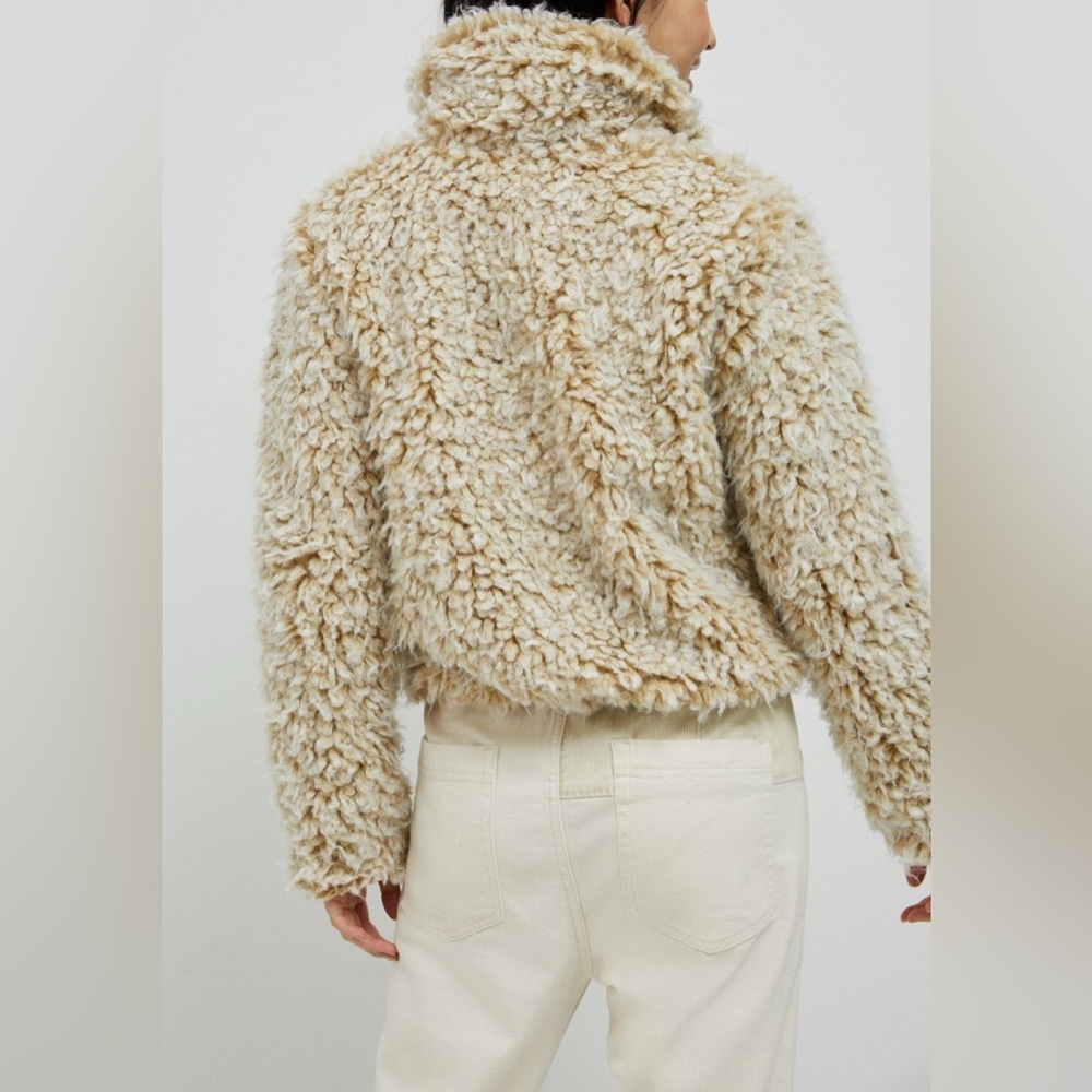 Anthropologie Brenna Faux Fur Cream Teddy Jacket Size Medium - Picture 4 of 16